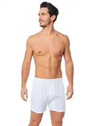 Pamuk Süprem Beyaz Arjantin Paçalı Boxer Arma Yıldız 1005