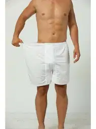 Beyaz Pamuklu Düz Bel Lastikli Boxer Arma Yıldız 9146