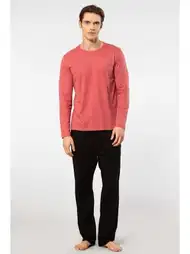 Modal Pamuklu Uzun Kollu Pijama Takımı Cacharel 2244