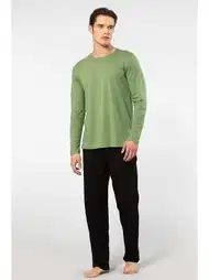 Uzun Kollu Modal Pamuklu Pijama Takımı Cacharel 2244