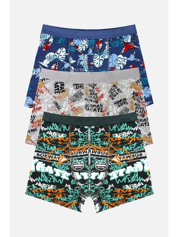 Pamuk Likralı Baskılı Boxer Öts 7265