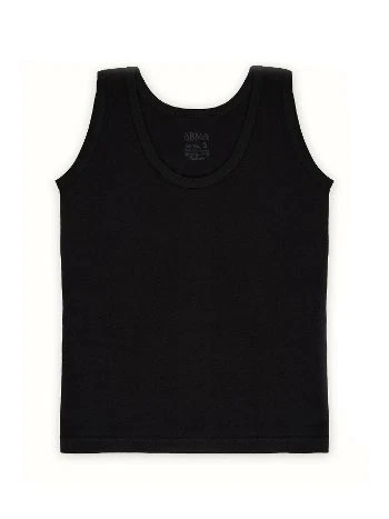 Pamuk Penye Rahat Kesim Erkek Çocuk Atlet Siyah Arma Yıldız 5502