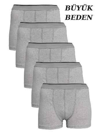 Pamuklu Elastan Gri Boxer Arma Yıldız 1177