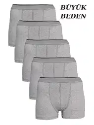 Pamuklu Elastan Gri Boxer Arma Yıldız 1177