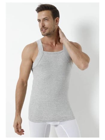 Gri Pamuklu Geniş Biyeli Atlet Erkek Arma 1135