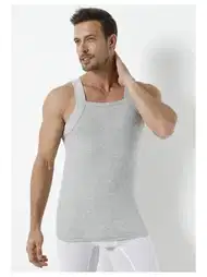 Gri Pamuklu Geniş Biyeli Atlet Erkek Arma 1135