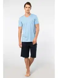 Kısa Kollu Cepli Modal Pijama Takımı Cacharel 2193