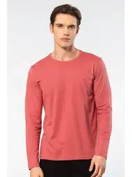 Uzun Kollu Modal Pamuk Bisiklet Yaka Erkek T-shirt Cacharel 2242