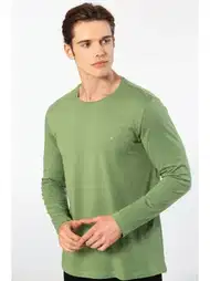 Modal Pamuklu Bisiklet Yaka Erkek T-shirt Cacharel 2242
