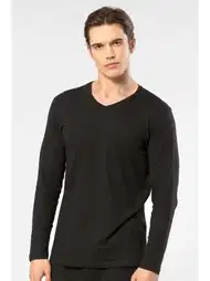 V Yaka Modal Pamuklu Erkek T-shirt Cacharel 2243