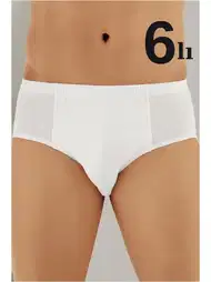 Pamuklu Süprem Beyaz Slip Külot 6'lı Paket Arma Yıldız 1117