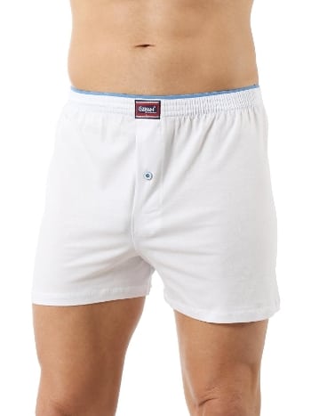 Beyaz Düğmeli Pamuklu Boxer Erkek Özkan 0041
