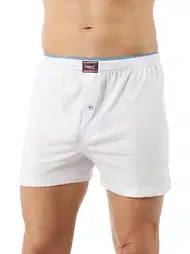 Beyaz Düğmeli Pamuklu Boxer Erkek Özkan 0041