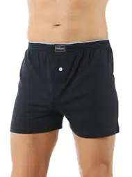Pamuklu Düğmeli Lacivert Boxer Özkan 0041