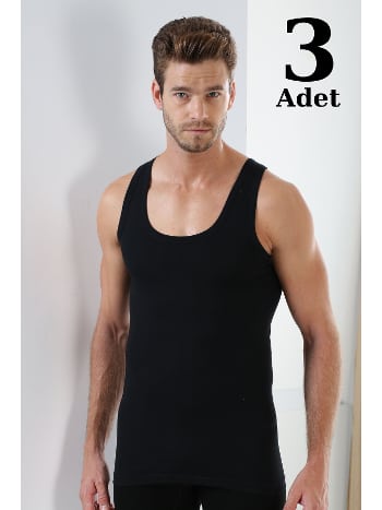 Pamuklu Likralı Atlet 3'lü Paket Erkek Arma Yıldız 1171