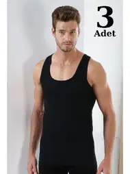 Pamuklu Likralı Atlet 3'lü Paket Erkek Arma Yıldız 1171