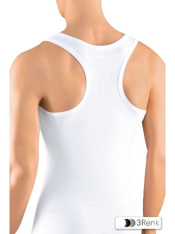 Pamuklu Likralı Erkek Atlet Siyah Beyaz Gri Öts 1250