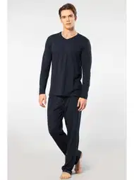 Modal Pamuk Uzun Kollu Pijama Takımı Cacharel 2237