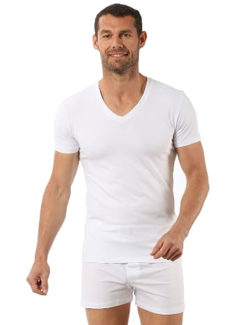 Pamuklu Yarım Kol V Yaka T-Shirt Erkek Atlet Özkan 0273