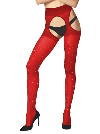 Taşlı Kırmızı Külotlu Çorap Daymod 1121198