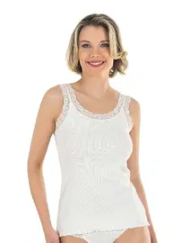 Fitilli Pamuklu Dantelli Kalın Askılı Kadın Atlet Özkan 26816