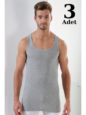 Pamuk Ribana Gri Erkek Atlet Arma Yıldız 1007