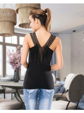 V Yaka Güpür Dantelli Kadın Atlet Derya 141