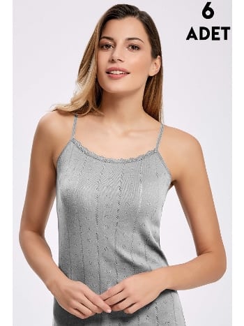 Pamuklu Nefes Alan Dantelli İp Askılı Atlet İlke 223