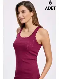 Kalın Askılı Pamuklu Dantelli Kadın Atlet İlke 224