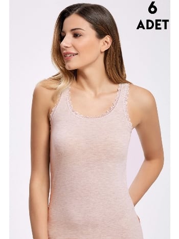 Geniş Askılı Dantelli Kadın Atlet Fuşya İlke 247