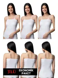 Pamuklu Esnek İp Askılı Kadın Atlet Donex 3350