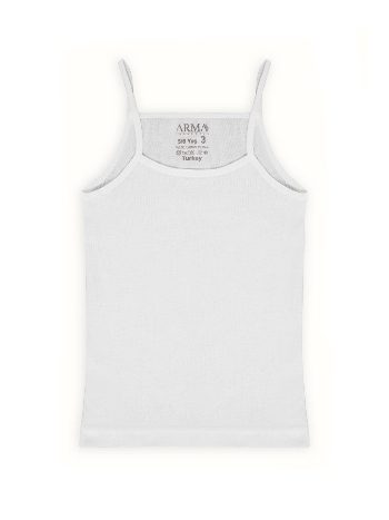 Pamuk Ribana Beyaz İp Askılı Kız Çocuk Atlet Arma Yıldız 7520