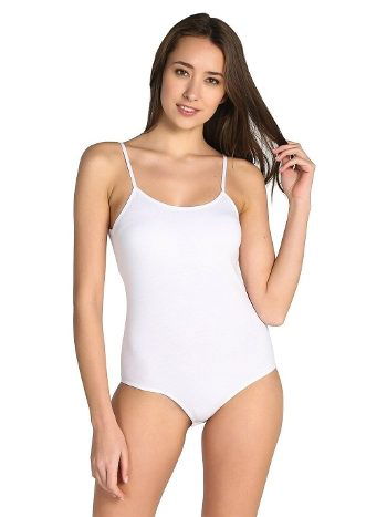 Beyaz Likralı İp Askılı Çıt Çıtlı Body Arma Yıldız 3336