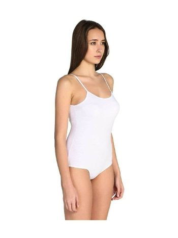 Beyaz Likralı İp Askılı Çıt Çıtlı Body Arma Yıldız 3336 - 2
