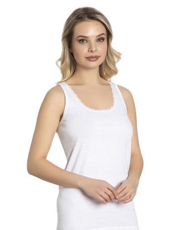 Geniş Askılı İnce Dantelli Pamuk Atlet Lüx DRM 052