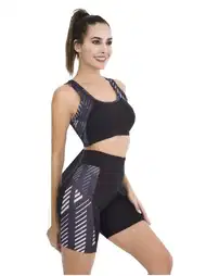Dört Yönlü Esnek Kadın Kısa Tayt Büstiyer Spor Takım Lady 4001
