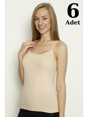 Pamuklu İp Askılı Atlet 6lı Paket Arma Yıldız 3304