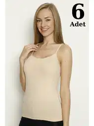 Pamuklu İp Askılı Atlet 6lı Paket Arma Yıldız 3304