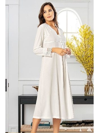 A Kesim Pamuklu Uzun Kollu Hamile Gecelik XSES 2550