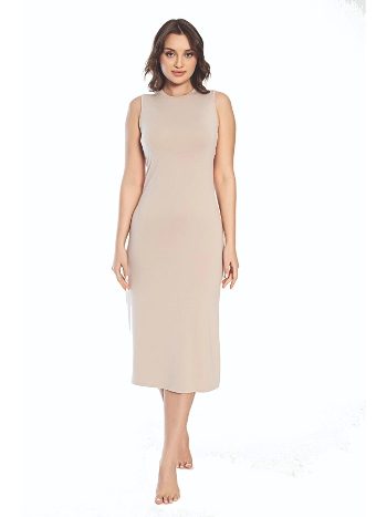 Kalın Askılı Uzun Viskon Elbise Kombinezon İMER 3164