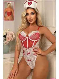 Kırmızı Fantezi Hemşire Kostümü For Dreams 8480