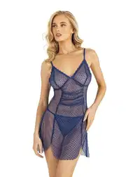 Asimetrik Kesim Tül Gecelik Sarı Ahu 4219