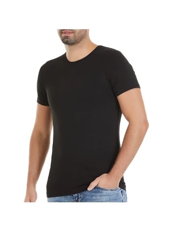Kısa Kollu O-Yaka Bambu Erkek T-Shirt Siyah Yıldız 476