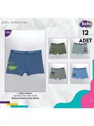 Pamuklu Rahat Kesim Erkek Çocuk Boxer Kota 1005