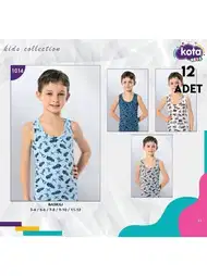 Pamuklu Baskılı Askılı Atlet Erkek Çocuk Kota 1014