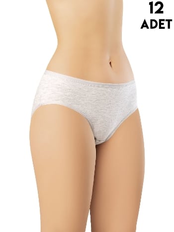 Yüksek Bel Kadın Penye Bikini Külot Kota 5003