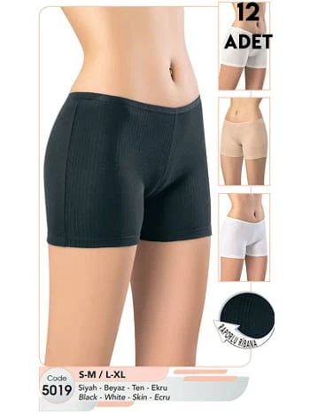 Yüksek Bel Pamuklu Kadın Şort Kota 5019 - 2
