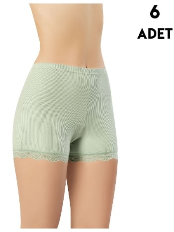 Yüksek Bel Destekli Dantelli Kadın Şort Kota 5022