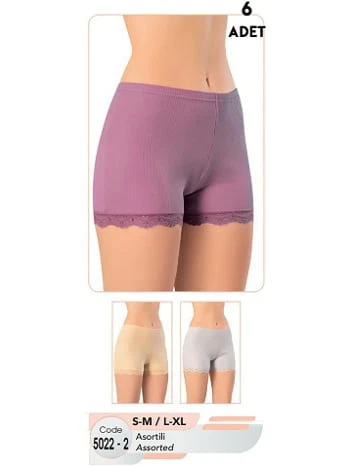Yüksek Bel Destekli Dantelli Külot Mor Kota 5022 - 2