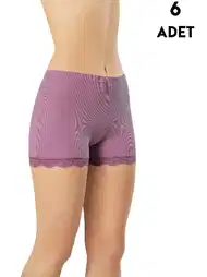 Yüksek Bel Destekli Dantelli Külot Mor Kota 5022